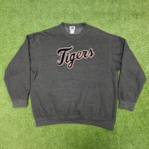 Vintage Y2K Detroit Tigers Embroidered Crewneck Sweatshirt Size XL Majestic